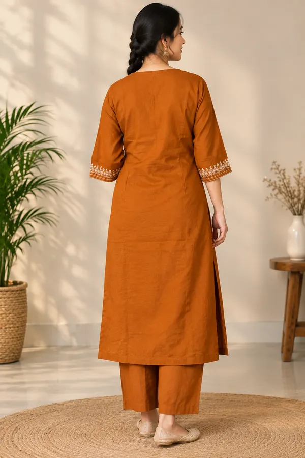 Brick_Orange_Blossom_Kurta_Set