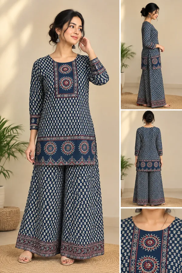 Indigo_Printed_Kurta_Set
