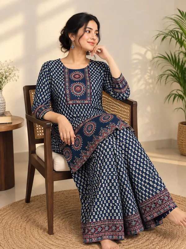 Indigo_Printed_Kurta_Set