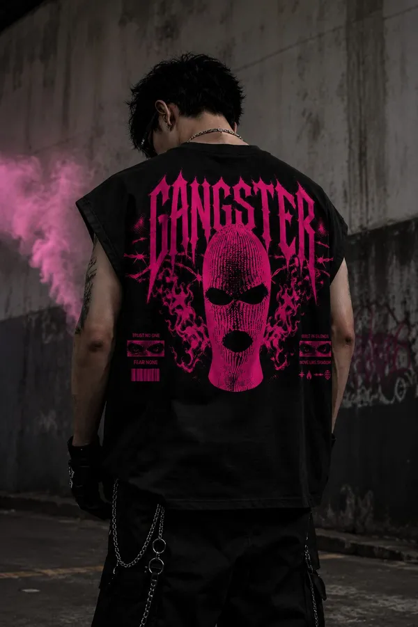 Gangster_Oversized_Sleeveless_Black_Vest