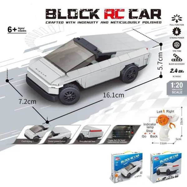 White_2.4Ghz_Remote_Controlled_Pickup_Toy_Car_For_Kids