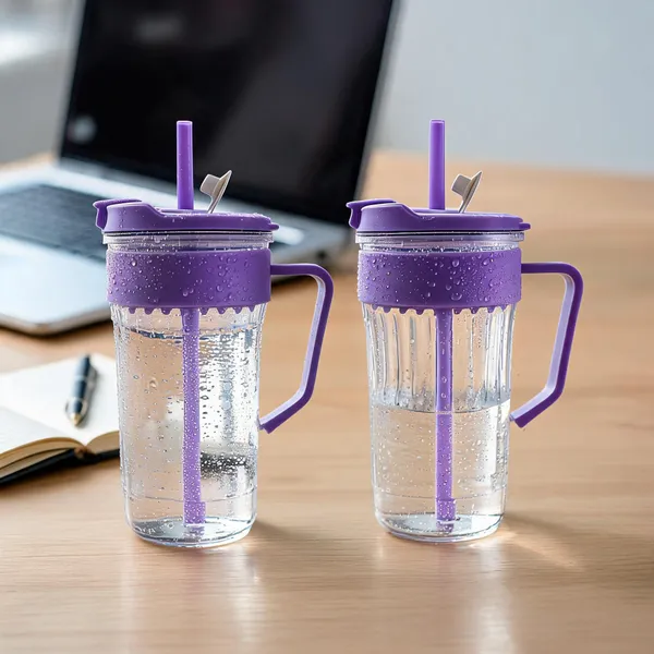 Purple_Plastic_Modern_Ribbed_Tumbler_With_Straw_And_Handle_Pack_Of_2