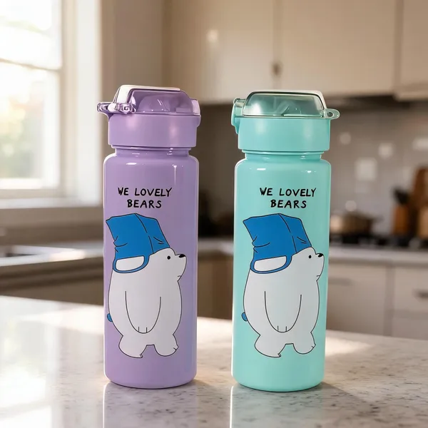 Multicolor_Bear_Print_Flip_Top_Water_Bottle_For_Kids_Pack_Of_2