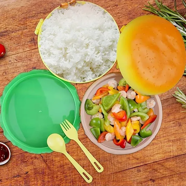 Multicolor_Plastic_Burger_Shaped_Lunch_Box_With_Spoon_And_Fork_Pack_Of_2