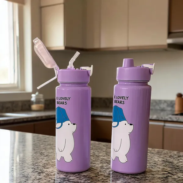 Purple_Plastic_Bear_Print_Kids_Water_Bottle_With_Straw_Pack_Of_2