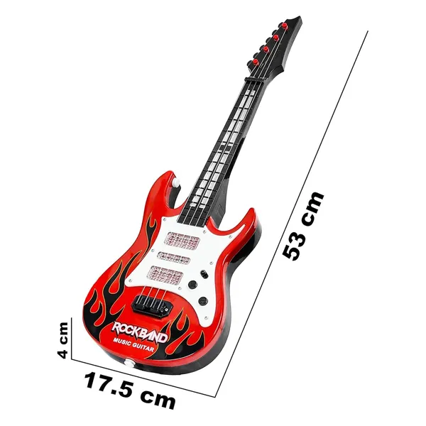 Red_Flame_Print_Toy_Music_Guitar_With_Strap_For_Kids