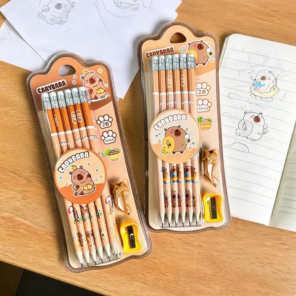 Multicolor_Capybara_2B_Pencil_Set_With_Sharpener_For_Students_Pack_Of_2