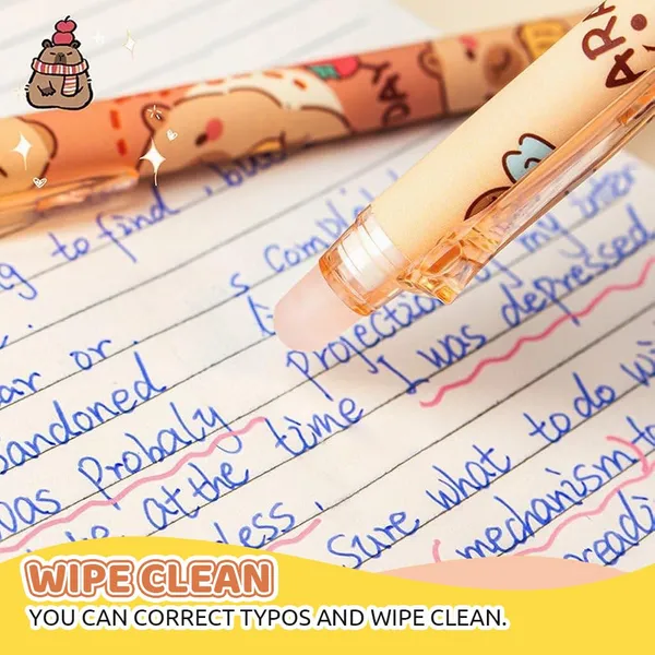 Multicolor_Capybara_Erasable_Gel_Pen_Set_Of_6_For_Kids