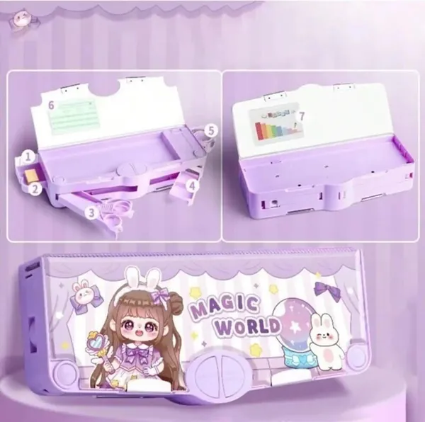 Purple_Magic_World_Character_Multifunctional_Pencil_Box