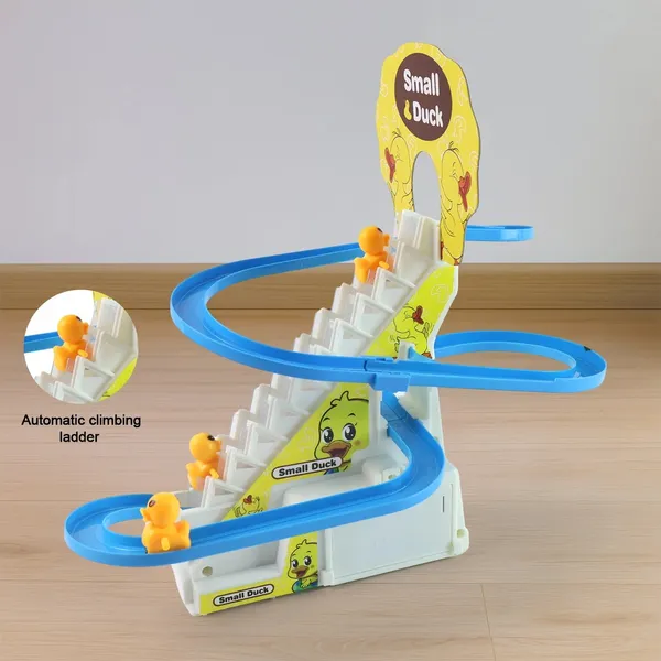 Yellow_Duck_Automatic_Stair_Climbing_Spiral_Slide_Toy