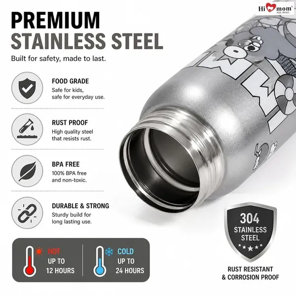 Silver_Silver_Stainless_Steel_Cartoon_Printed_Water_Bottle_For_Kids
