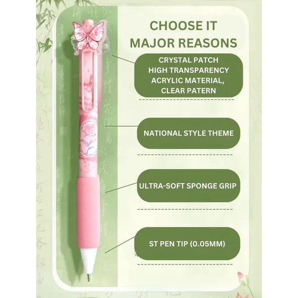 Pink_Floral_Retractable_Decorative_Pen_Set_Of_4