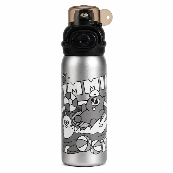 Silver_Silver_Stainless_Steel_Cartoon_Printed_Water_Bottle_For_Kids