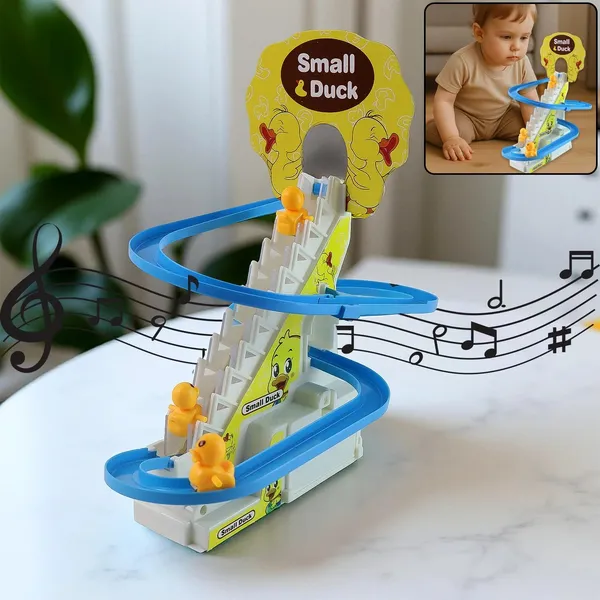 Yellow_Duck_Automatic_Stair_Climbing_Spiral_Slide_Toy
