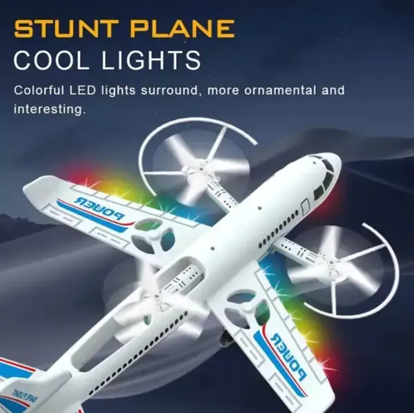 White_Led_Stunt_Toy_Airplane_With_Multi_Propeller_For_Kids