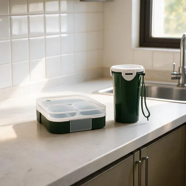 Green_Plastic_3_Compartment_Lunch_Box_With_Water_Bottle