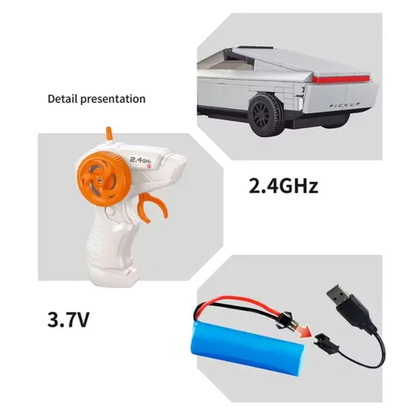 White_2.4Ghz_Remote_Controlled_Pickup_Toy_Car_For_Kids