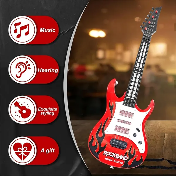 Red_Flame_Print_Toy_Music_Guitar_With_Strap_For_Kids