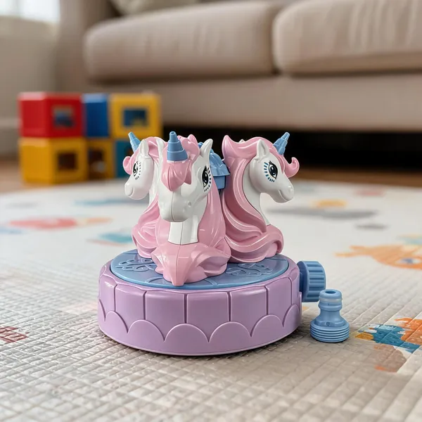 Pink_&_Purple_Plastic_Unicorn_Wind_Up_Carousel_Toy_For_Girls