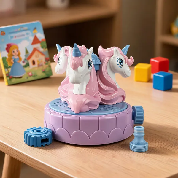 Pink_&_Purple_Plastic_Unicorn_Wind_Up_Carousel_Toy_For_Girls