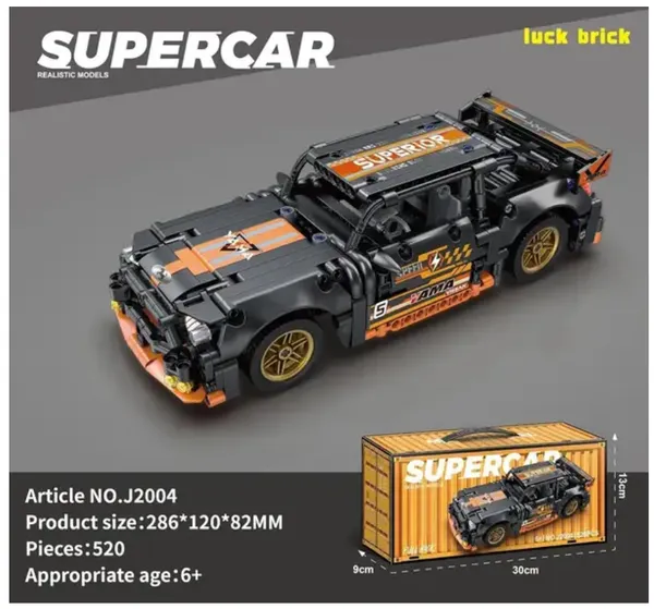 Black_&_Orange_520_Piece_Supercar_Building_Block_Set