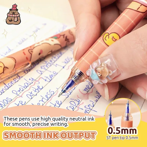 Multicolor_Capybara_Erasable_Gel_Pen_Set_Of_6_For_Kids