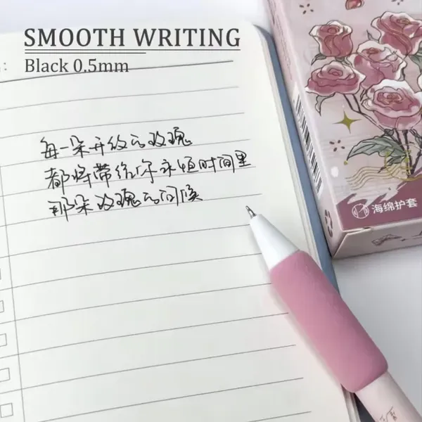 Pink_Floral_Retractable_Decorative_Pen_Set_Of_4