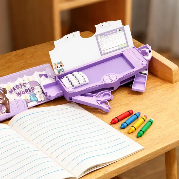 Purple_Magic_World_Character_Multifunctional_Pencil_Box
