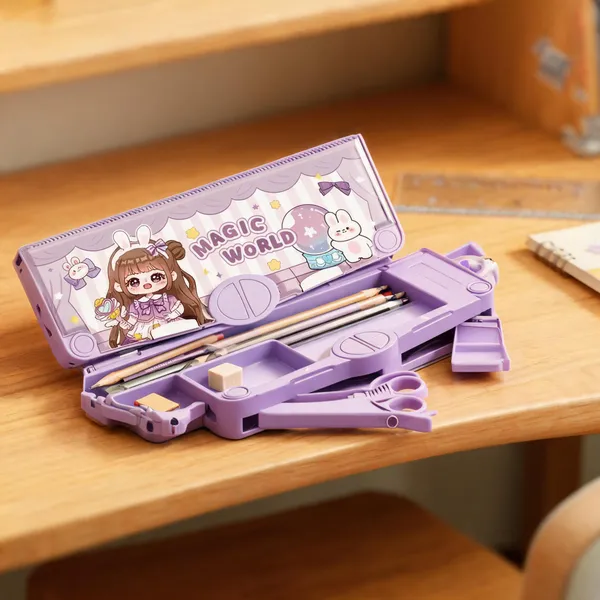 Purple_Magic_World_Character_Multifunctional_Pencil_Box