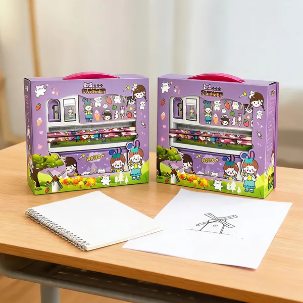 Purple_Cartoon_Character_Stationery_Set_For_Kids_Pack_Of_2