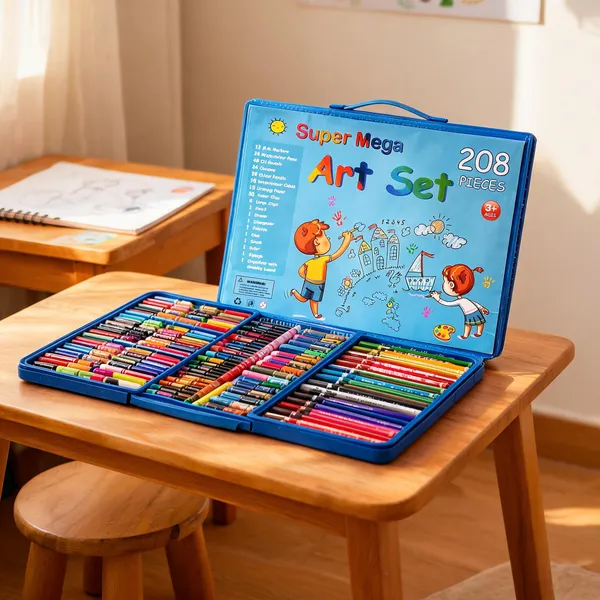 Multicolor_Piece_Kids_Art_Set_With_Carrying_Case