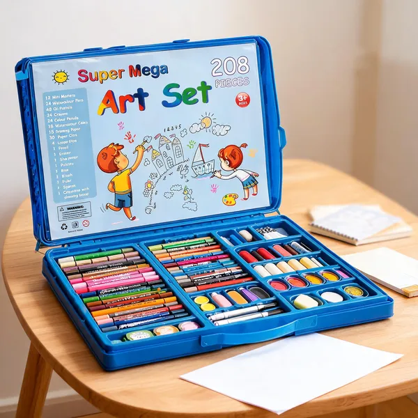 Multicolor_Piece_Kids_Art_Set_With_Carrying_Case