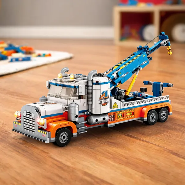 Multicolor_Brick_Style_Racing_Club_Tow_Truck_Construction_Toy