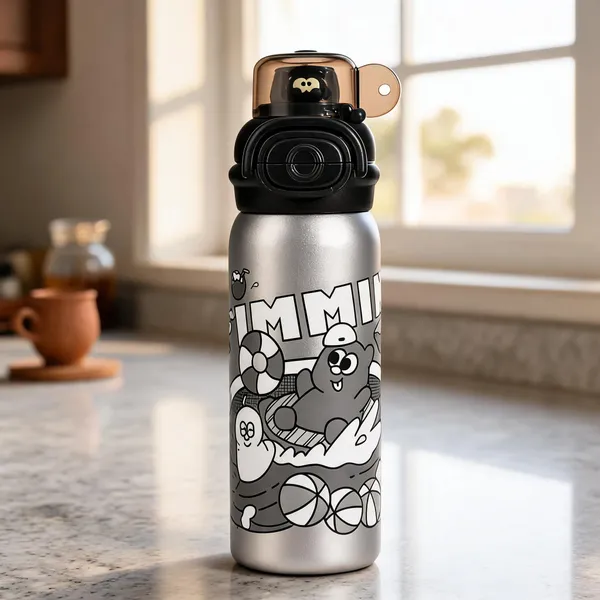 Silver_Silver_Stainless_Steel_Cartoon_Printed_Water_Bottle_For_Kids