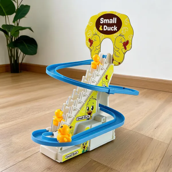 Yellow_Duck_Automatic_Stair_Climbing_Spiral_Slide_Toy