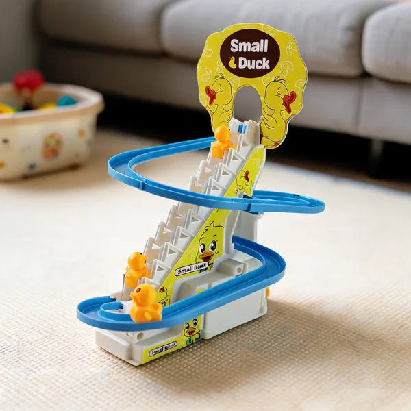 Yellow_Duck_Automatic_Stair_Climbing_Spiral_Slide_Toy