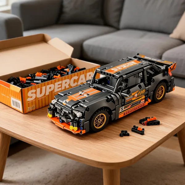 Black_&_Orange_520_Piece_Supercar_Building_Block_Set