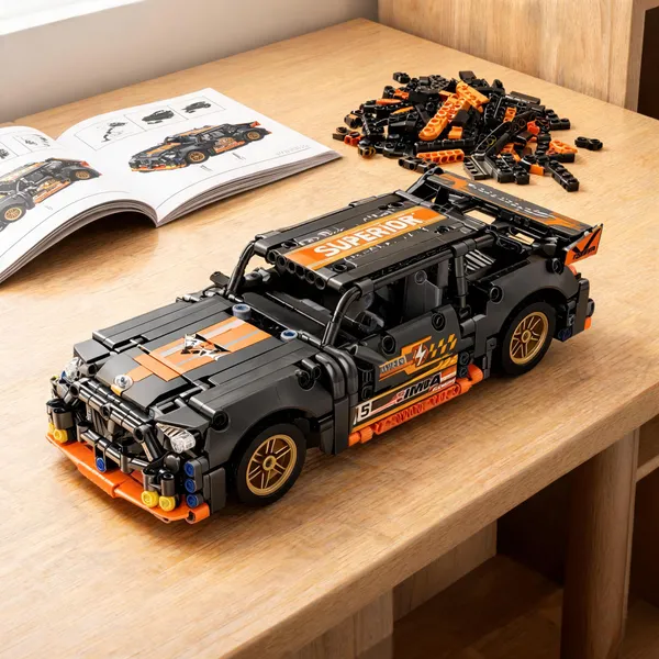 Black_&_Orange_520_Piece_Supercar_Building_Block_Set