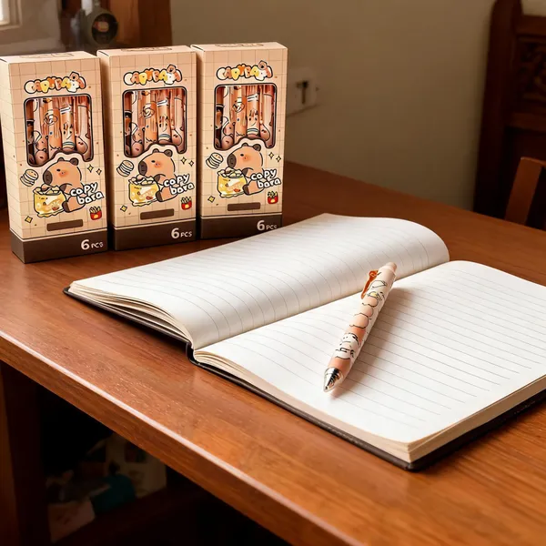Multicolor_Capybara_Erasable_Gel_Pen_Set_Of_6_For_Kids