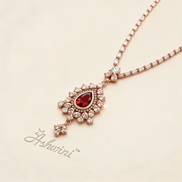 Rose_Gold_Plated_Brass_Ruby_Ad_Teardrop_Pendant_Necklace_For_Women