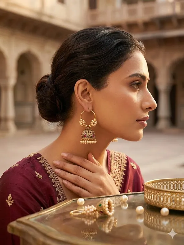 Antique_Gold-Plated_Hoop_Jhumkas