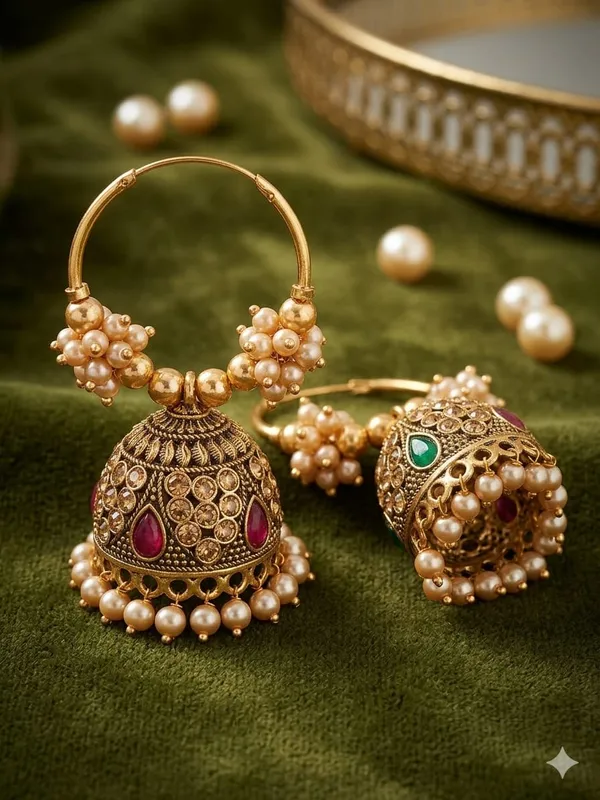 Antique_Gold-Plated_Hoop_Jhumkas