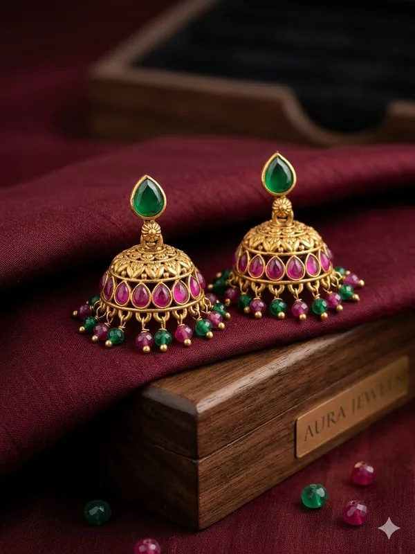 Traditional_Antique_Gold-Plated_Jhumkas