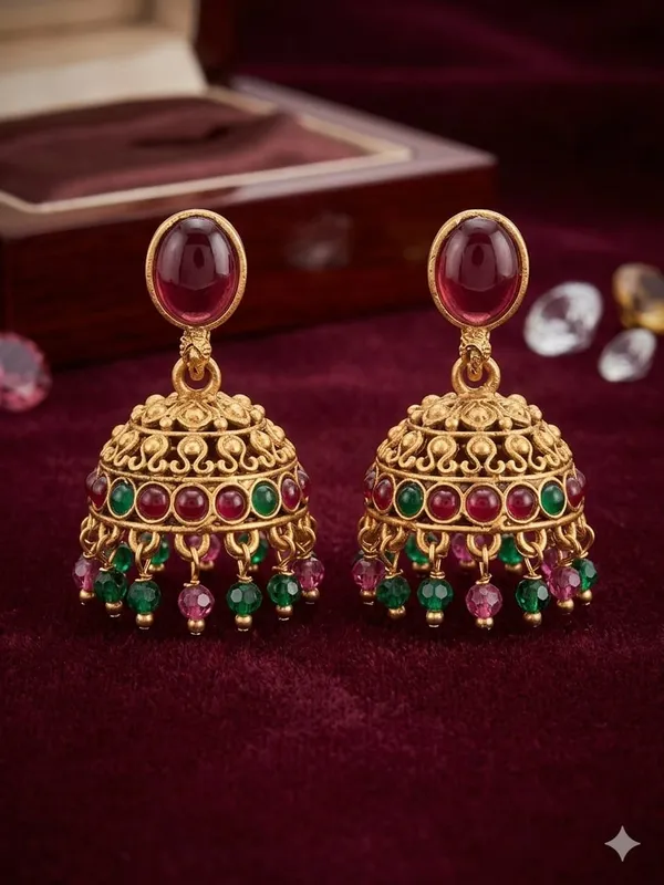 Traditional_Antique_Gold-Plated_Jhumkas