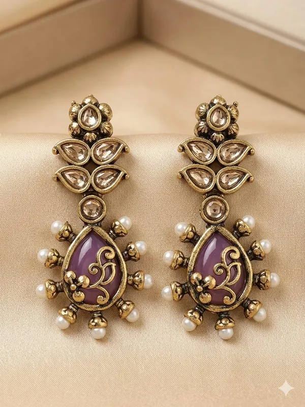 ANTIQUE_GOLD_PLATED_CHANDELIER_EARRINGS