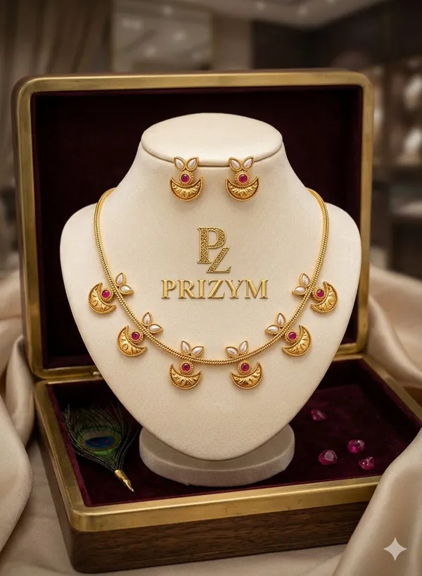 GOLDEN_COLORED_RUBY_NECKLACE_AND_EARRING_SET