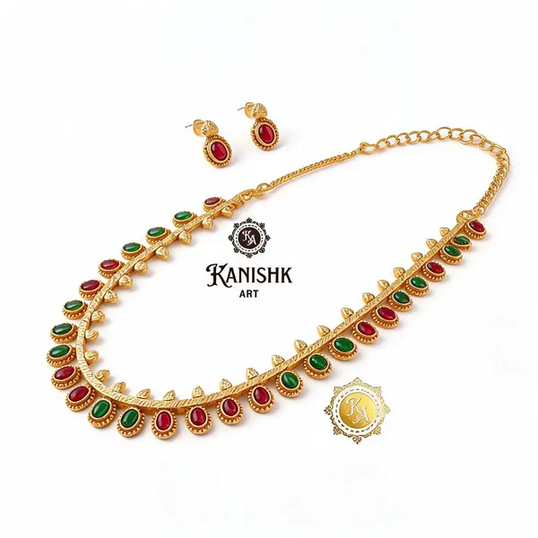 Gold_Plated_Brass_Red_Green_Stone_Valkannadi_Necklace_Set_For_Women
