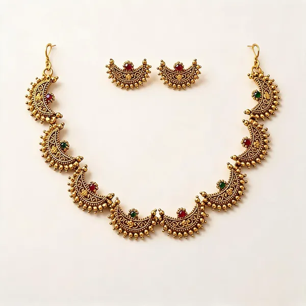 Multicolor_Gold_Toned_Crescent_Moon_Stone_Necklace_Set_For_Women