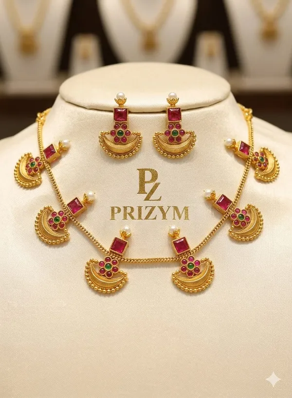 ELEGANT_GOLD_NECKLACE_AND_EARRING_SET