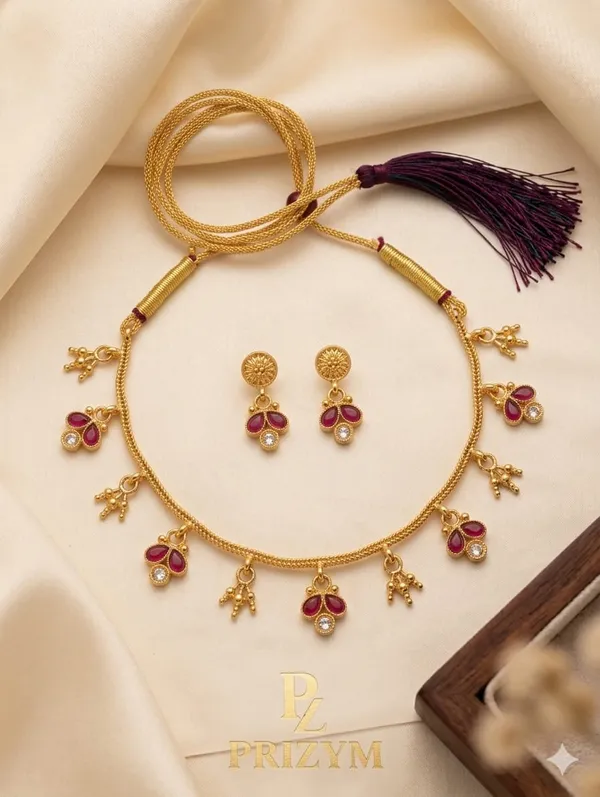 GOLD_PLATED_NECKLACE_AND_EARRING_SET